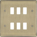 BG Nexus Metal Antique Brass 6G Grid Plate RNAB6 Available from RS Electrical Supplies