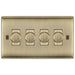 BG Nexus Metal Antique Brass 4G Dimmer Switch NAB84 Available from RS Electrical Supplies