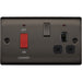 BG Nexus Metal Black Nickel Cooker Switch with 13A Socket NBN70B Available from RS Electrical Supplies