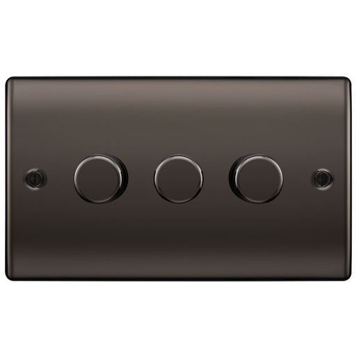 BG Nexus Metal Black Nickel 3G Dimmer Switch NBN83 Available from RS Electrical Supplies