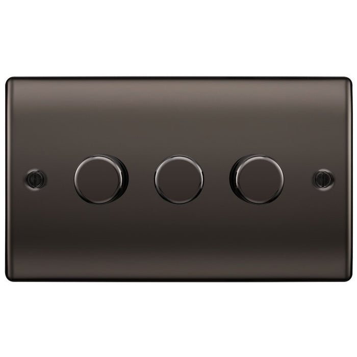 BG Nexus Metal Black Nickel 3G Dimmer Switch NBN83 Available from RS Electrical Supplies