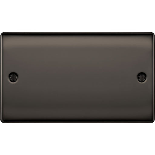 BG Nexus Metal Black Nickel Double Blank Plate NBN95 Available from RS Electrical Supplies