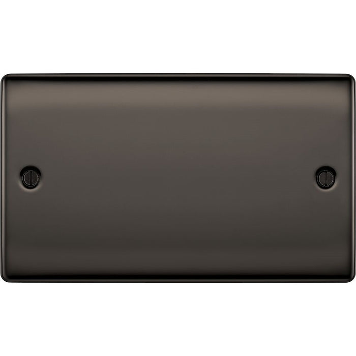 BG Nexus Metal Black Nickel Double Blank Plate NBN95 Available from RS Electrical Supplies