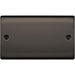 BG Nexus Metal Black Nickel Double Blank Plate NBN95 Available from RS Electrical Supplies