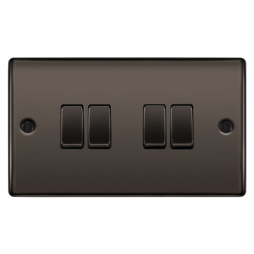 BG Nexus Metal Black Nickel 4G 2W Light Switch NBN44 Available from RS Electrical Supplies