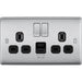 BG Nexus Metal Brushed Steel 13A Double USB Socket with 12W A+C Ports NBS22UAC12BAvailable from RS Electrical