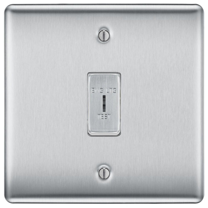 BG Nexus Metal Brushed Steel Emergency Key Switch NBS12ELAvailable from RS Electrical