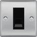 BG Nexus Metal Brushed Steel Secondary Telephone Socket NBSBTS1B Available from RS Electrical Supplies