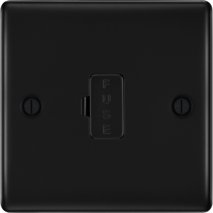 bg-nexus-metal-matt-black-13a-unswitched-spur-nfb54-Available-from-RS-Electrical