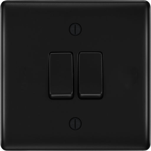 bg nexus metal matt black 2g intermediate light switch nfb2gint Available from RS Electrical