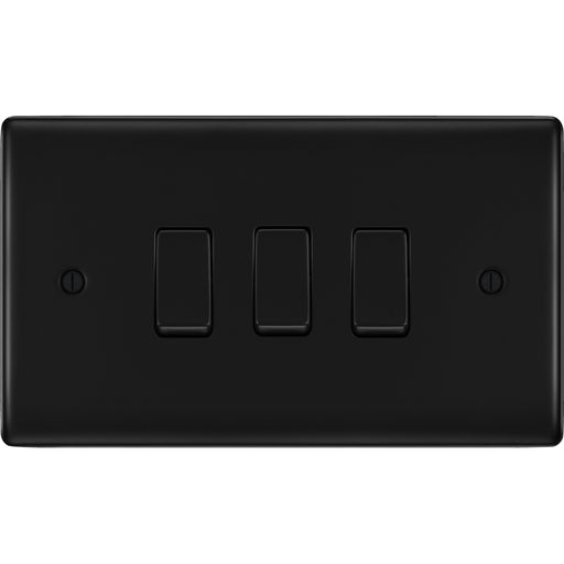 bg-nexus-metal-matt-black-3g-2w-light-switch-nfb432b-Available-from-RS-Electrical