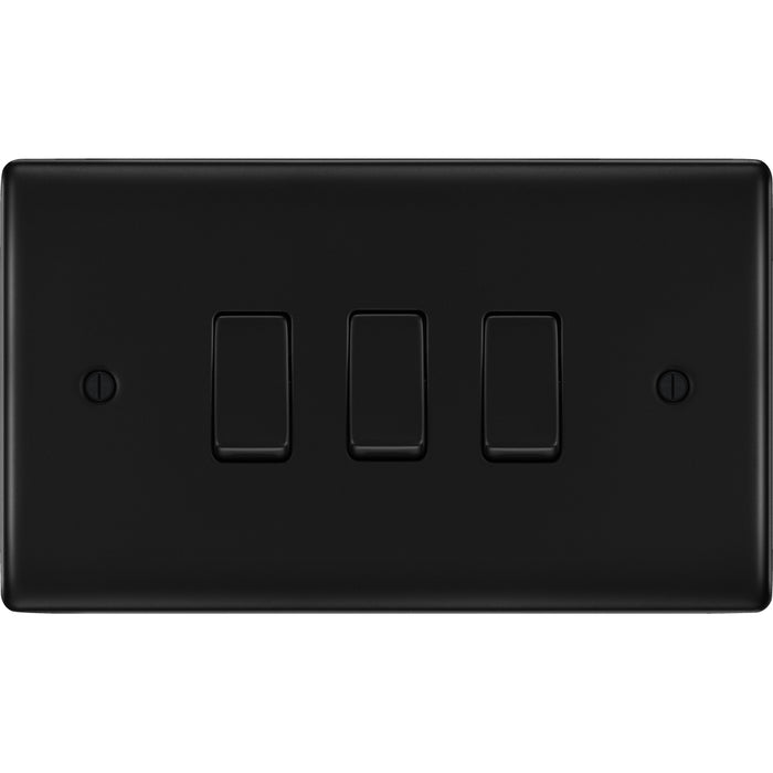 bg-nexus-metal-matt-black-3g-2w-light-switch-nfb432b-Available-from-RS-Electrical