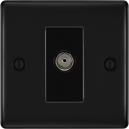 BG Nexus Metal Matt Black Co-axial Socket NFB60B available from RS Electrical