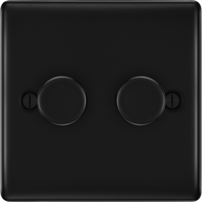 bg-nexus-metal-matt-black-2g-dimmer-switch-nfb82-Available-from-RS-Electrical