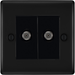 bg nexus metal matt black double satellite socket nfb642b Available from RS Electrical