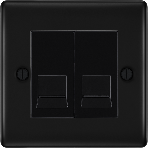 bg-nexus-metal-matt-black-double-secondary-telephone-socket-nfbbts2b-Available-from-RS-Electrical