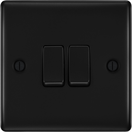 bg-nexus-metal-matt-black-2g-2w-light-switch-nfb42-Available-from-RS-Electrical