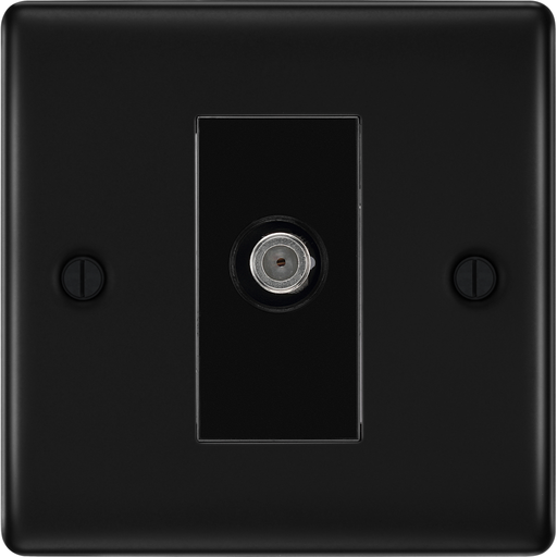 bg nexus metal matt black satellite socket nfb64b Available from RS Electrical