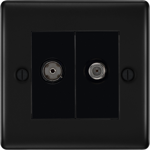 bg nexus metal matt black tv satellite socket nfb65b Available from RS Electrical