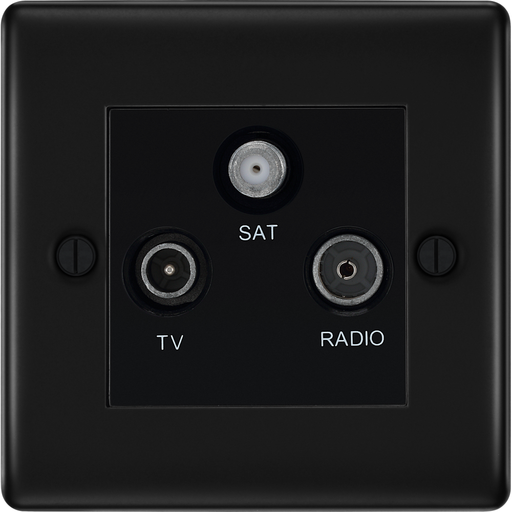 bg nexus metal matt black tv fm sat socket nfb67b Available from RS Electrical