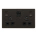 BG Nexus Screwless Black Nickel 13A Double USB Socket 45W A+C FBN22UAC45B Available from RS Electrical Supplies