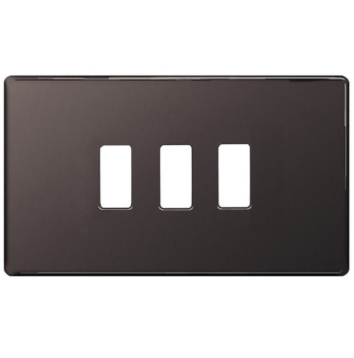 BG Screwless Flat Plate Black Nickel Grid Plate RFBN3