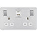 BG Nexus Screwless Brushed Steel 13A Double USB 22W A+C Ports FBS22UAC22W Available from RS Electrical