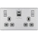 BG Nexus Screwless Brushed Steel 13A Double USB 45W A+C Ports FBS22UAC45G Available from RS Electrical