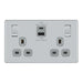 BG Nexus Screwless Polished Chrome 13A Double USB Socket 22W A+C Ports FPC22UAC22G Available from RS Electrical Supplies