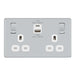 BG Nexus Screwless Polished Chrome 13A Double USB Socket 22W A+C Ports FPC22UAC22W Available from RS Electrical Supplies