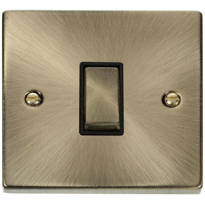 Click Deco Antique Brass 1G Light Switch VPAB411BK Available from RS Electrical Supplies