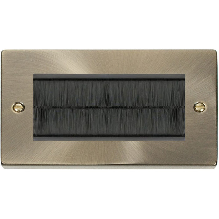 Click Deco Antique Brass 4G Cable Brush Outlet VPAB4BRUSHBK Available from RS Electrical Supplies