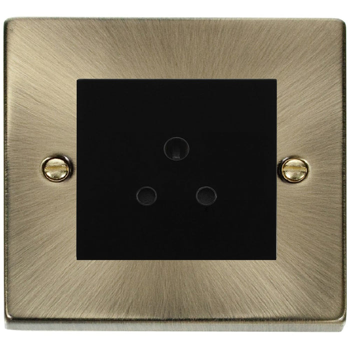 Click Deco Antique Brass 5A Unswitched Socket VPAB038MBK Available from RS Electrical Supplies