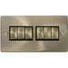 Click Deco Antique Brass 6G Light Switch VPAB416BK Available from RS Electrical Supplies