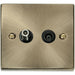 Click Deco Antique Brass TV and Satellite Socket VPAB170BK Available from RS Electrical Supplies