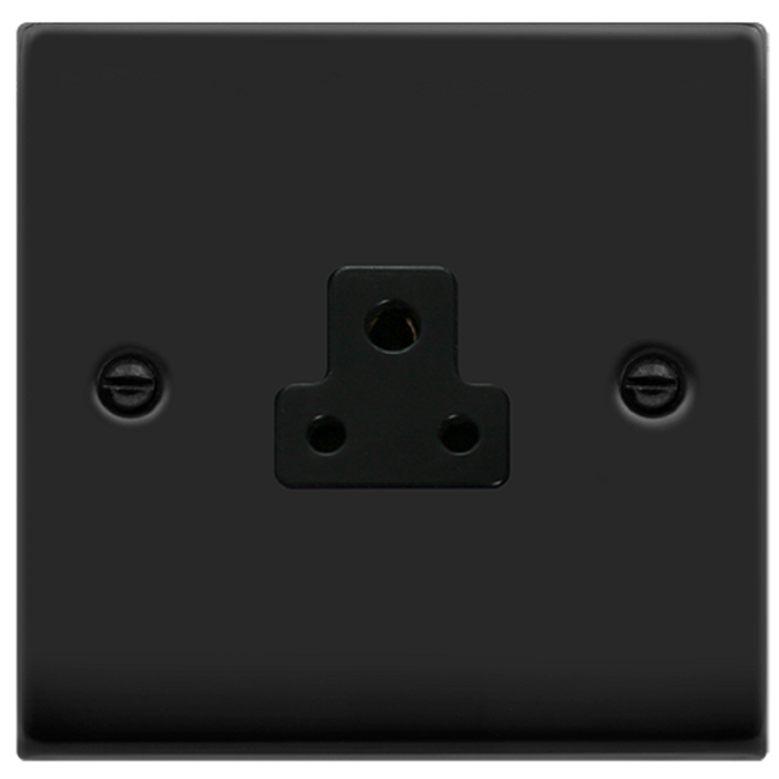 Click Deco Matt Black 2A Unswitched Socket VPMB039BK