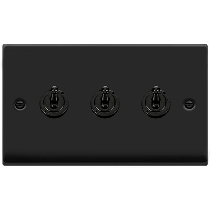 Click Deco Matt Black 3G Toggle Switch VPMB423