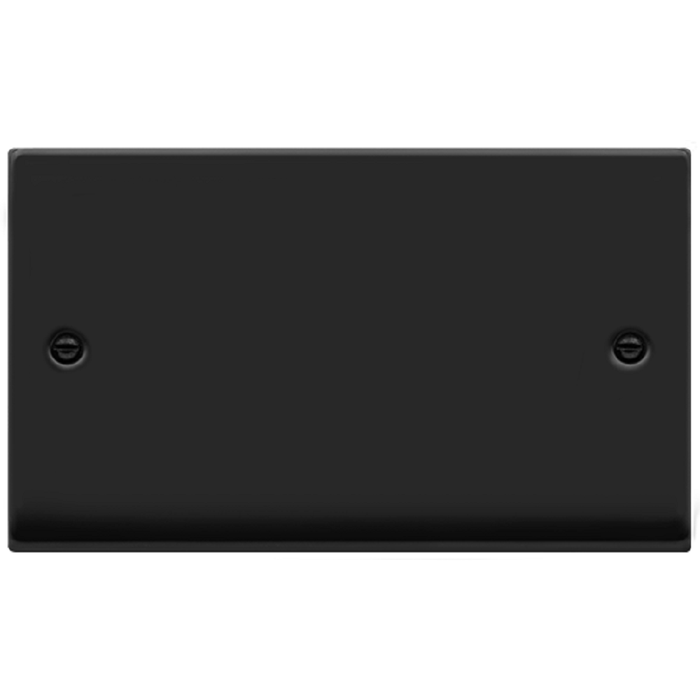 Click Deco Matt Black Double Blank Plate VPMB061