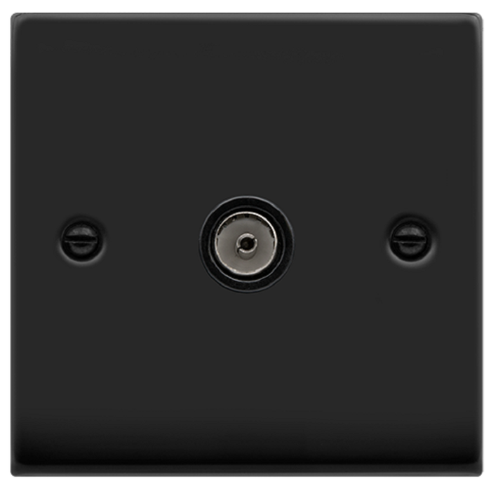 Click Deco Matt Black TV Socket VPMB065BK