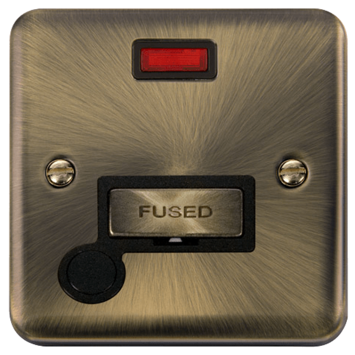 Click Deco Plus Antique Brass 13A Fused Connection Unit with Neon and Flex DPAB553BK