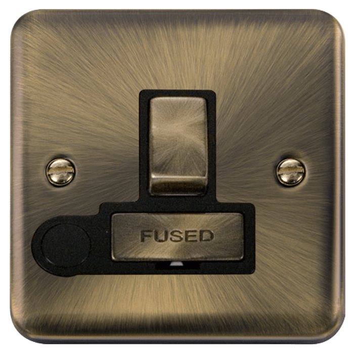 Click Deco Plus Antique Brass 13A Switched Spur with Flex DPAB551BK