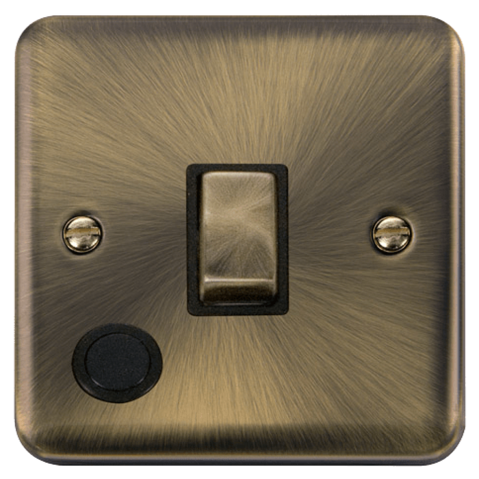 Click Deco Plus Antique Brass 20A Double Pole Switch with Flex DPAB522BK