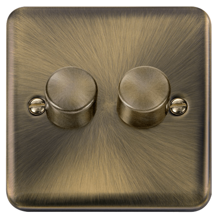 Click Deco Plus Antique Brass 2G LED Dimmer Switch DPAB162