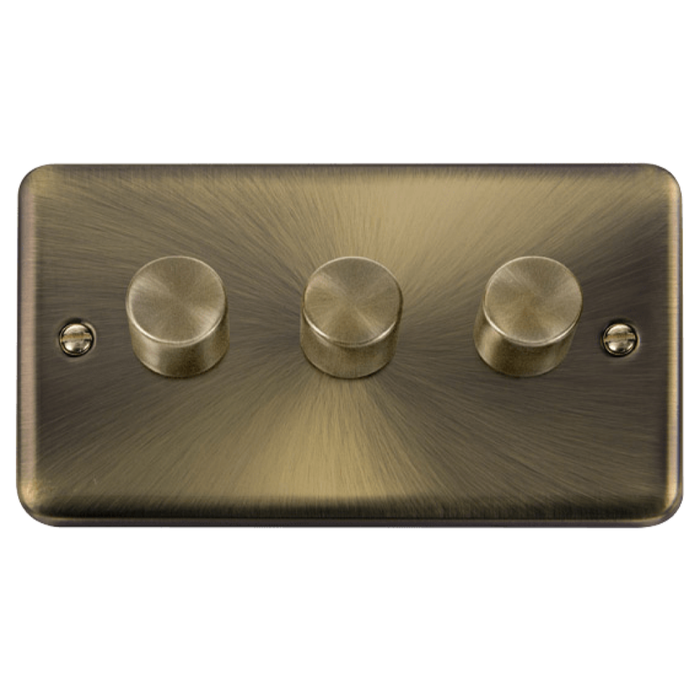 Click Deco Plus Antique Brass 3G LED Dimmer Switch DPAB163