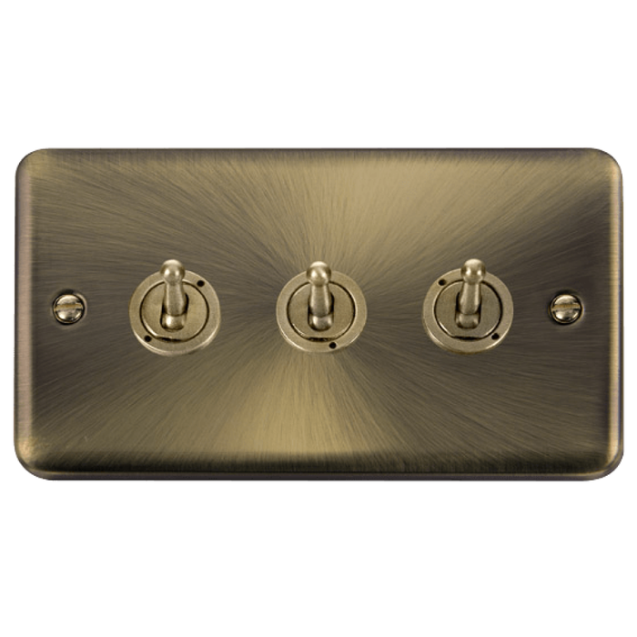 Click Deco Plus Antique Brass 3G Toggle Switch DPAB423