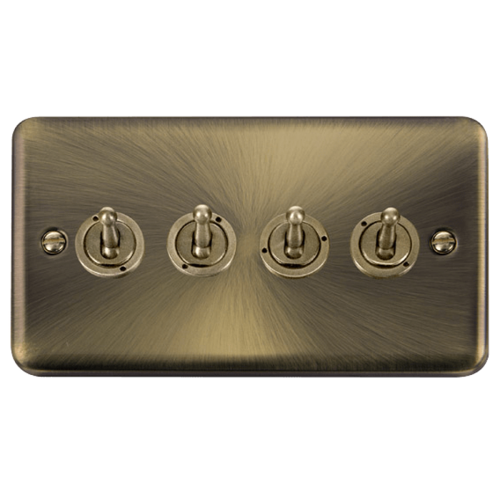 Click Deco Plus Antique Brass 4G Toggle Switch DPAB424