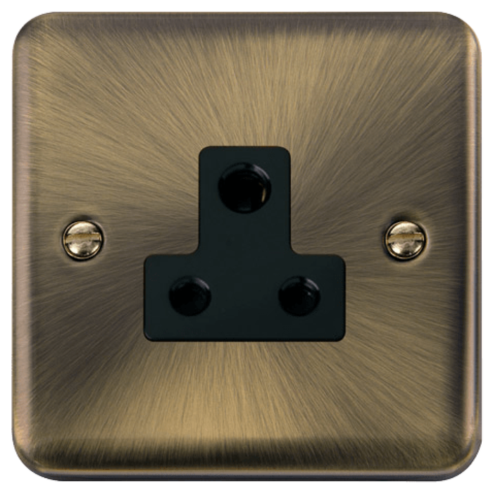 Click Deco Plus Antique Brass 5A Unswitched Socket DPAB038BK