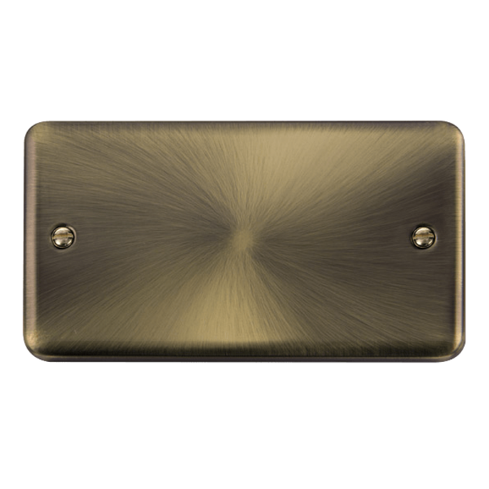 Click Deco Plus Antique Brass Double Blank Plate DPAB061