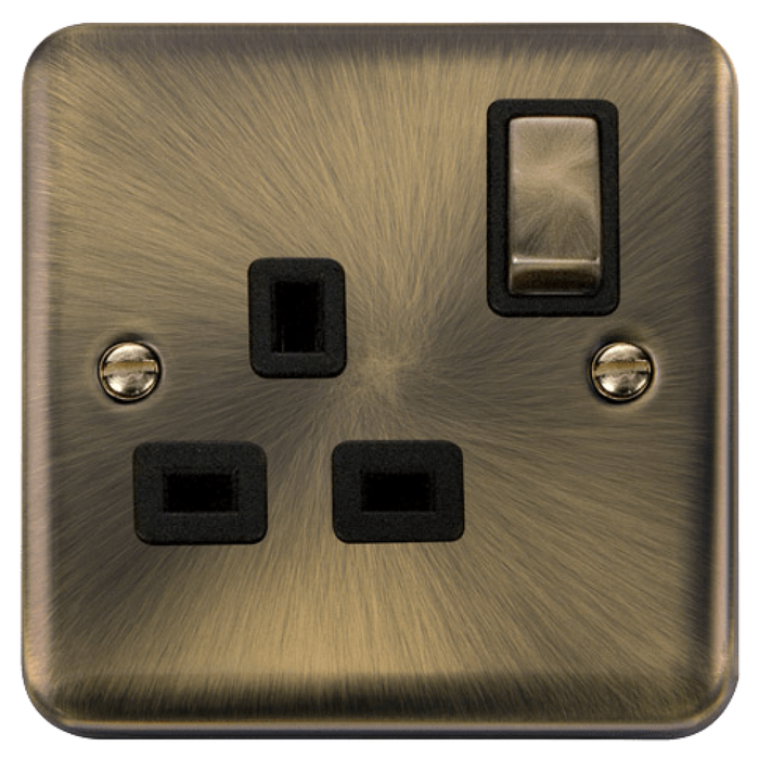 Click Deco Plus Antique Brass 13A Single Socket DPAB535BK