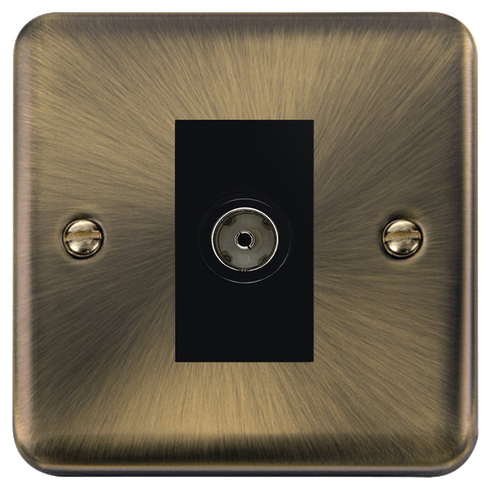 Click Deco Plus Antique Brass TV Socket DPAB065BK